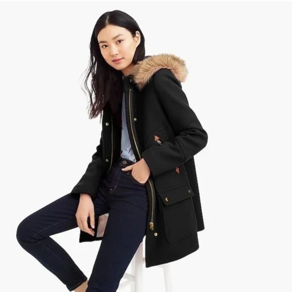 J.Crew Plus Chateau Parka black
Stadium Cloth Nello Gori wool blend Coat Size‎ 6 - Picture 15 of 15